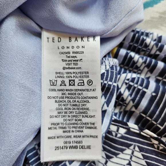 Ted Baker Deliie Blouse Womens Size 3 Accordion Pleated Balloon Sleeve Pullover - Picture 11 of 11